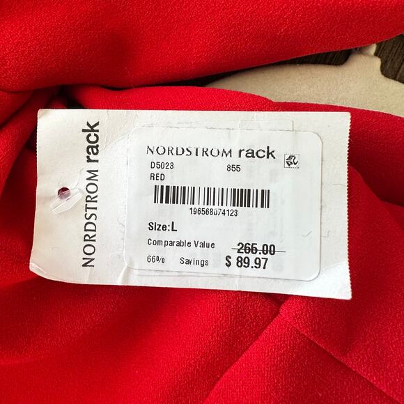 Alexia Admor Ocean Flare Split Sleeve Midi Sheath Dress V-Neck Red - Picture 9 of 11